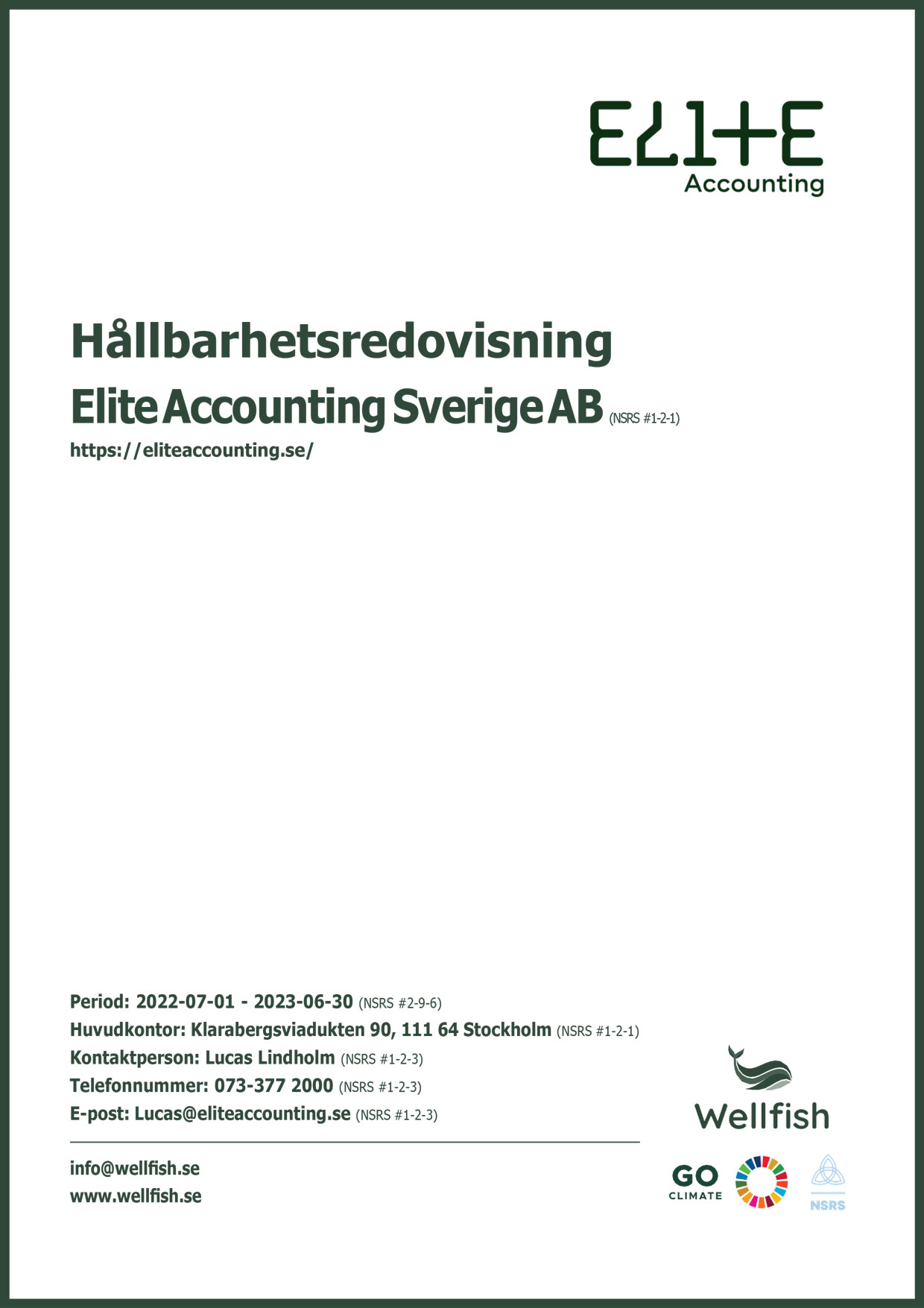 Hållbarhetsredovisning